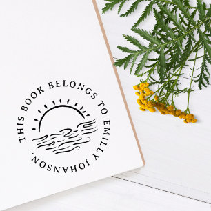 Einfaches handgezeichnet Sunset Custom Book Gummistempel