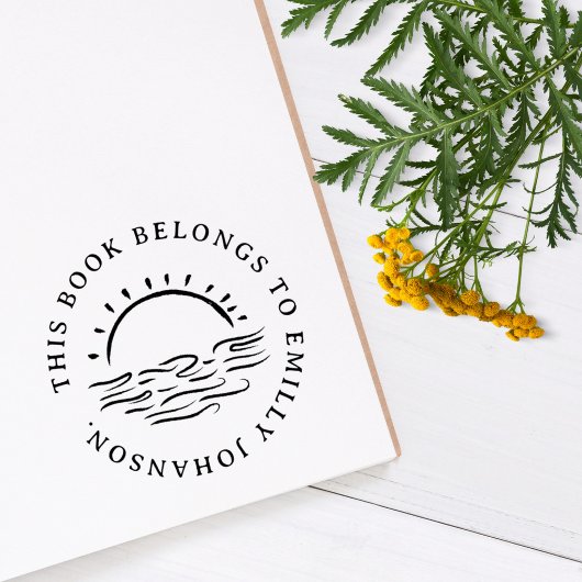 Einfaches handgezeichnet Sunset Custom Book Gummistempel