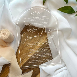 Einfaches, handgezeichnetes Botanisches Hochzeitsa Acryleinladungen