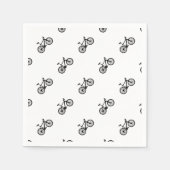 Einfaches handgezogenes Fahrrad in Schwarzweiß Serviette (Vorderseite)