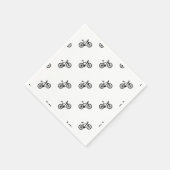 Einfaches handgezogenes Fahrrad in Schwarzweiß Serviette (Ecke)