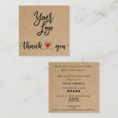 einfaches Handwerk danke für Ihre Bestellung Ihr L Quadratische Visitenkarte (Vorne/Hinten)