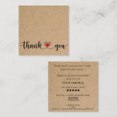 einfaches handwerkliches Skript danke für Ihre Bes Quadratische Visitenkarte (Vorne/Hinten)