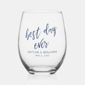 Einfaches Handwriting für die Marine Weinglas Ohne Stiel (Vorderseite)