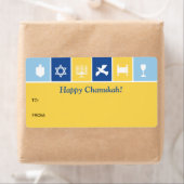 Einfaches Hanukkah Icons-Geschenk-Label (Insitu)