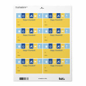 Einfaches Hanukkah Icons-Geschenk-Label (Vorne)