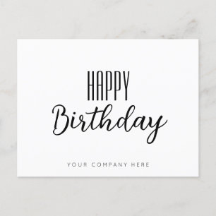 Einfaches Happy Birthday Business Postkarte