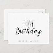 Einfaches Happy Birthday Business Postkarte (Vorne/Hinten)