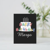 Einfaches Happy Birthday Handschrift Postkarte (Stehend Vorderseite)