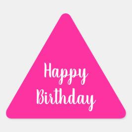 Einfaches Happy Birthday Hot Pink Dreieckiger Aufkleber