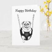 Einfaches Happy Birthday Mops in Swing Card Karte (Gelbe Blume)