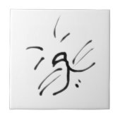 Einfaches Happy Cat Face Fliese (Vorderseite)