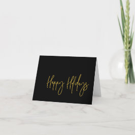 Einfaches Happy Holidays Business Logo Schwarzes G Feiertagskarte
