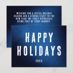 Einfaches Happy Holidays Logo Blau Gradient Postkarte