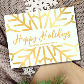 Einfaches Happy Holidays Snowflake Gold Business Postkarte