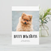 Einfaches Happy Howlidays Hund Foto Feiertagskarte (Stehend Vorderseite)