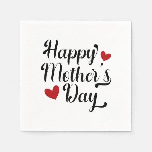 Einfaches Happy Mother's Day Calligrafy Paper Napk Serviette (Vorderseite)