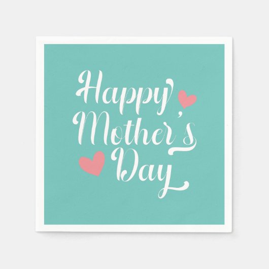 Einfaches Happy Mother's Day Calligrafy Paper Napk Serviette (Vorderseite)