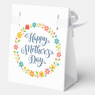 Einfaches Happy Mother's Day Florale Kalligrafie   Geschenkschachtel