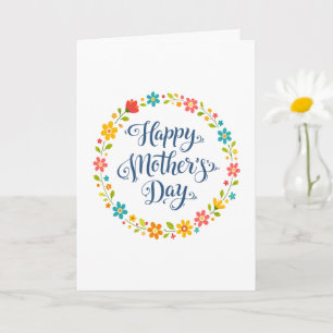 Einfaches Happy Mother's Day Florale Kalligrafie   Karte