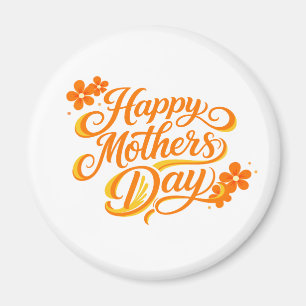 Einfaches Happy Mother's Day Florale Kalligrafie   Magnet