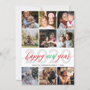 Einfaches Happy New Year Foto Collage Feiertagskarte