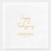 Einfaches Happy Thanksgiving Dinner Servietten Mit Folie (Vorderseite)