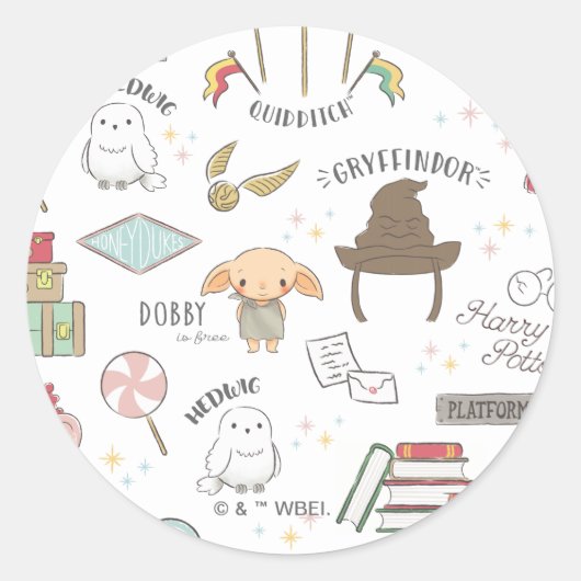 Einfaches Harry-Potter-Dobby-Baby-Shower Runder Aufkleber (Vorderseite)