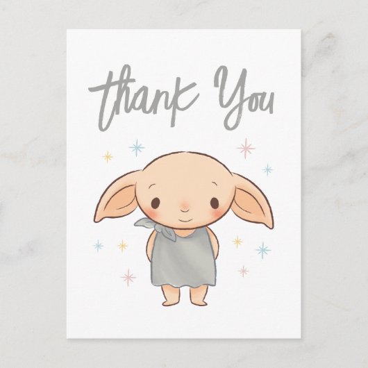 Einfaches Harry Potter - Dobby Babyparty Dankeschö Postkarte (Vorderseite)