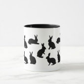 Einfaches Hasenmuster in Schwarz mit individuellem Tasse (Zentrum)