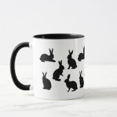 Einfaches Hasenmuster in Schwarz mit individuellem Tasse (Links)
