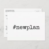 Einfaches Hashtag - Neuer Plan Verspätete Hochzeit Postkarte (Vorne/Hinten)