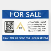 Einfaches Haus für den Verkauf QR-Code-Logo-Sign Banner (Horizontal)