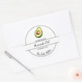 Einfaches, hausgemachte Avocado-Öl-Label Runder Aufkleber (Umschlag)