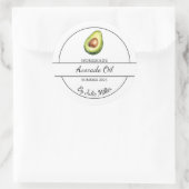 Einfaches, hausgemachte Avocado-Öl-Label Runder Aufkleber (Tasche)