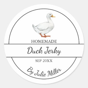 Einfaches hausgemachte Duck Jerky Label Runder Aufkleber