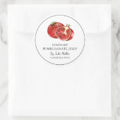 Einfaches, hausgemachte Granatapfelsiegelegel Runder Aufkleber (Tasche)