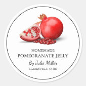Einfaches, hausgemachte Granatapfelsiegelegel Runder Aufkleber (Vorderseite)