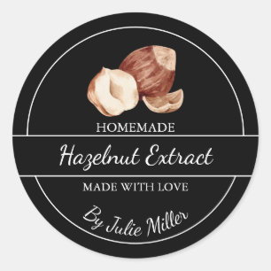 Einfaches, hausgemachte Hazelnut-Extraktetikett Runder Aufkleber