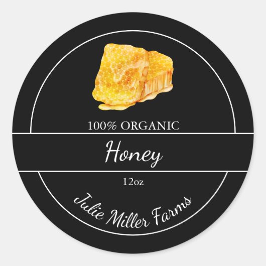Einfaches, hausgemachte Honigwabe-Label Runder Aufkleber (Vorderseite)