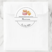 Einfaches, hausgemachte Macarons-Label Runder Aufkleber (Tasche)