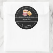 Einfaches, hausgemachte Macarons-Label Runder Aufkleber (Tasche)