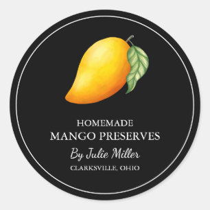 Einfaches, hausgemachte Mango-Reserven-Label Runder Aufkleber