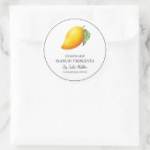 Einfaches, hausgemachte Mango-Reserven-Label Runder Aufkleber (Tasche)