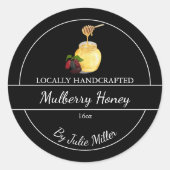 Einfaches, hausgemachte Mulberry-Honey-Label Runder Aufkleber (Vorderseite)