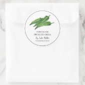 Einfaches, hausgemachte Okra-Label Runder Aufkleber (Tasche)