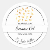 Einfaches, hausgemachte Sesamöl Runder Aufkleber (Vorderseite)
