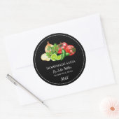 Einfaches, hausgemachte Tomatensalsa-Label Runder Aufkleber (Umschlag)