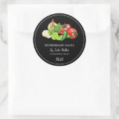 Einfaches, hausgemachte Tomatensalsa-Label Runder Aufkleber (Tasche)