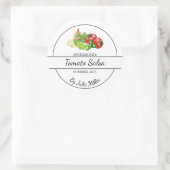 Einfaches, hausgemachte Tomatensalsa-Label Runder Aufkleber (Tasche)